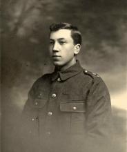 Image of Second Lieutenant Bert George Rowley (original image the property of Debbie Rowley)